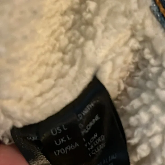 BDG Urban Outfitters Blake Denim Hooded Bomber Jacket Soft Sherpa Lining- Large - Picture 13 of 14